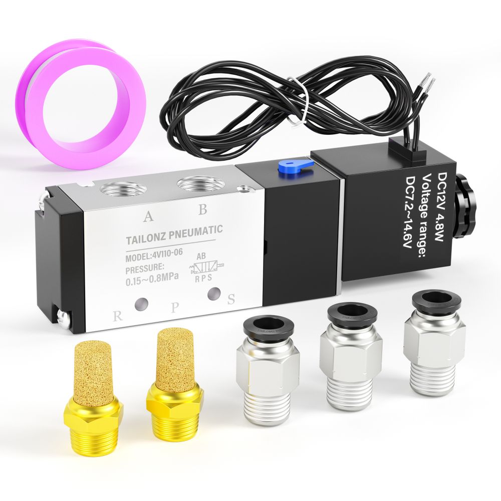 12V 24V 220V Pneumatic Solenoid Valve 2 Position 1/4 Port 2