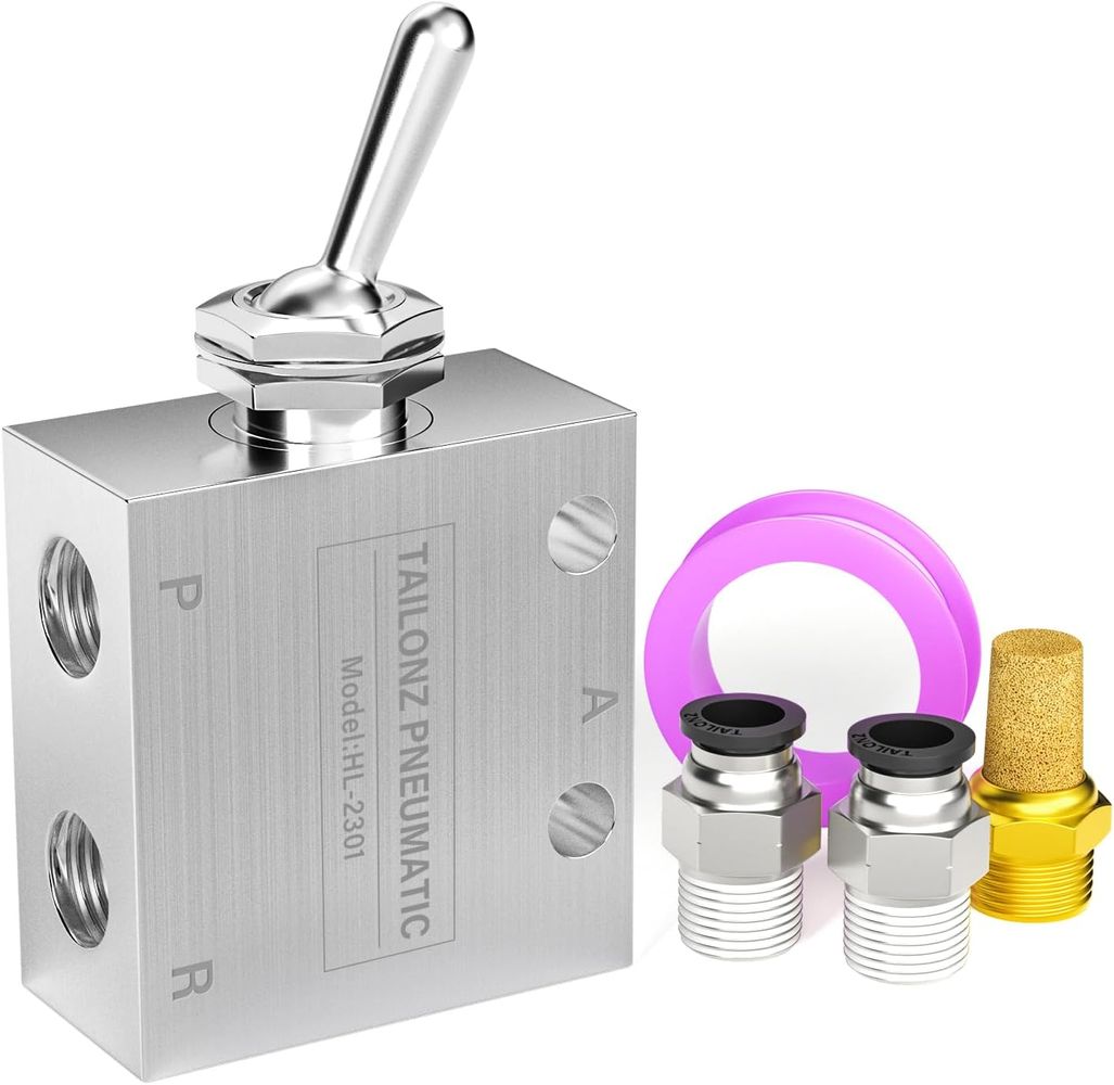 TAILONZ PNEUMATIC 1/8 Inch NPT 2 Position 3 Way Normally Air