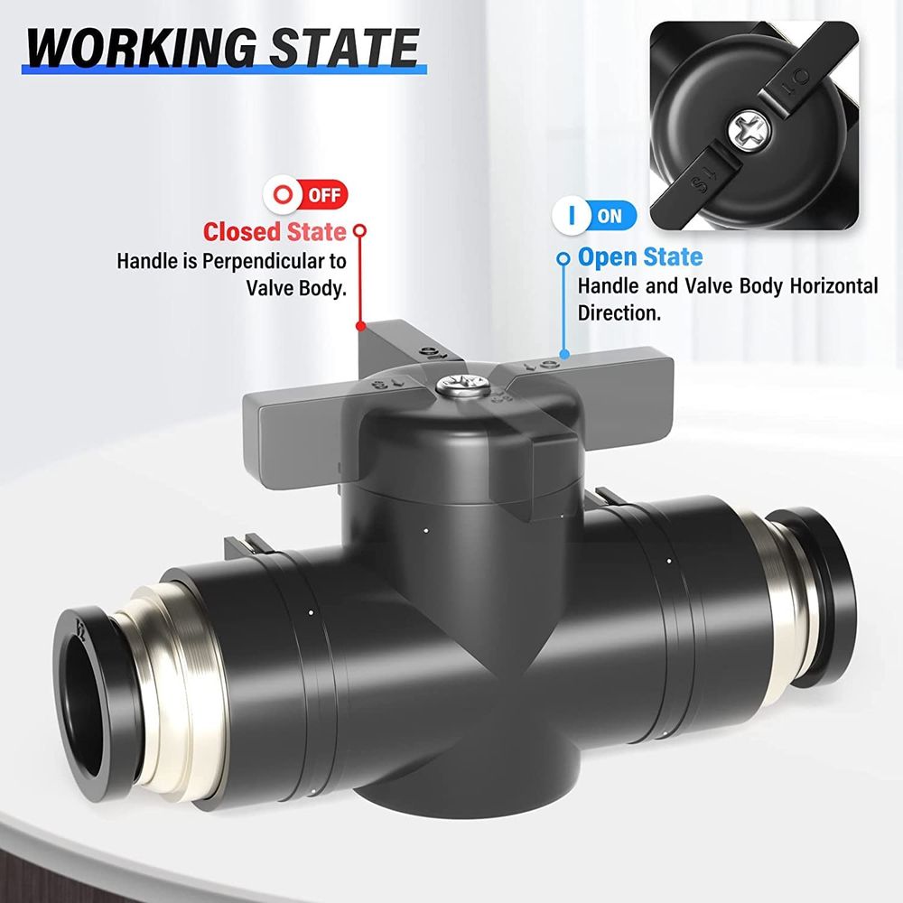 TAILONZ Pneumatic Air Flow Control Valve With Push-to-Connect Fitting, In-Line Speed Controller Union Straight - 6MM Tube OD X 6MM Tube OD SCF-6 (Pack Of 5 - View #3