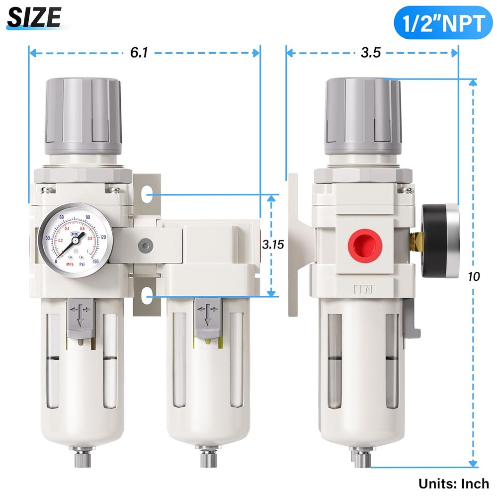 TAILONZ PNEUATIC 0-240PSI Sistea de secado de aire de 4 etapas de