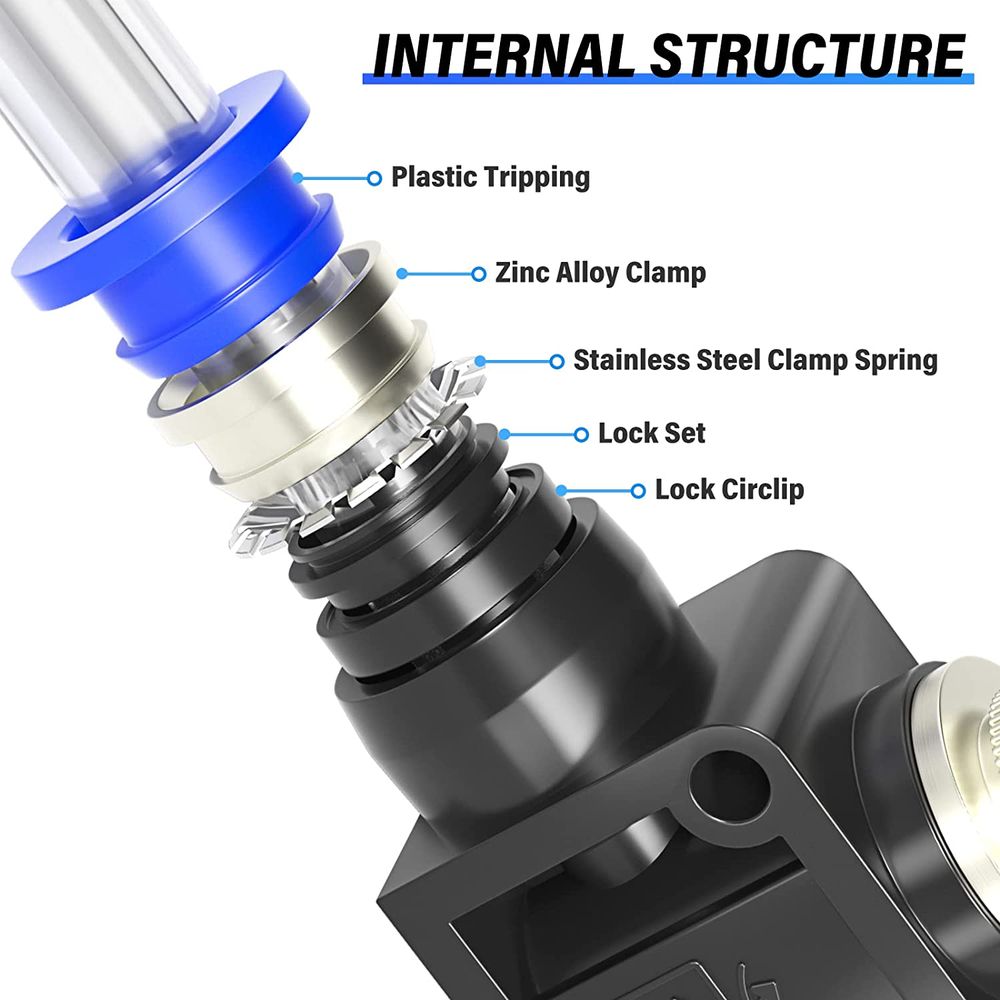 TAILONZ Pneumatic Air Flow Control Valve With Push-to-Connect Fitting, In-Line Speed Controller Union Straight - 6MM Tube OD X 6MM Tube OD SCF-6 (Pack Of 5 - View #10