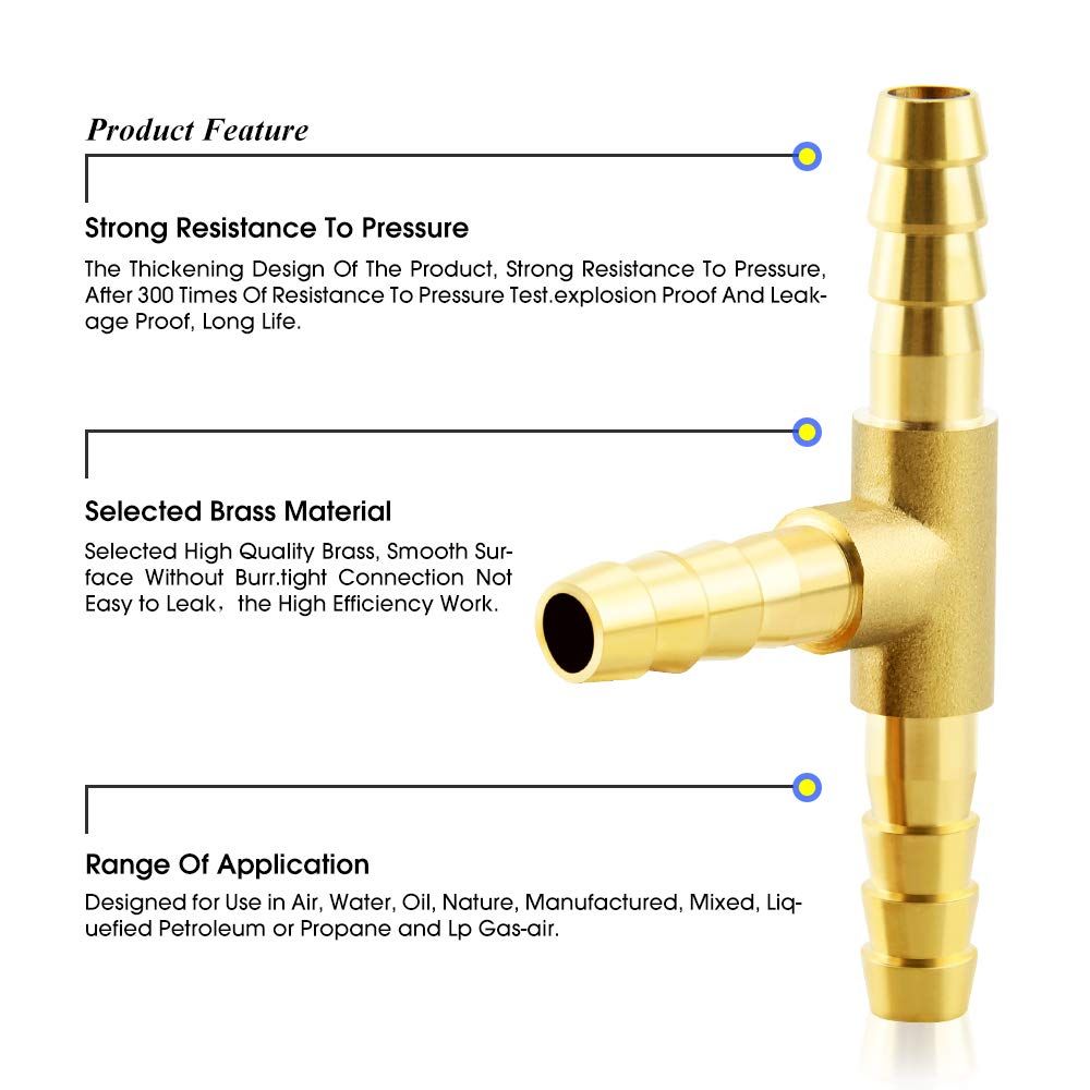 TAILONZ PNEUMATIC 6mm OD Push to Connect Fittings Pneumatische Fittingset 2 Splitsen 2 Bochten 2 T-stukken 2 Recht (8 stuks