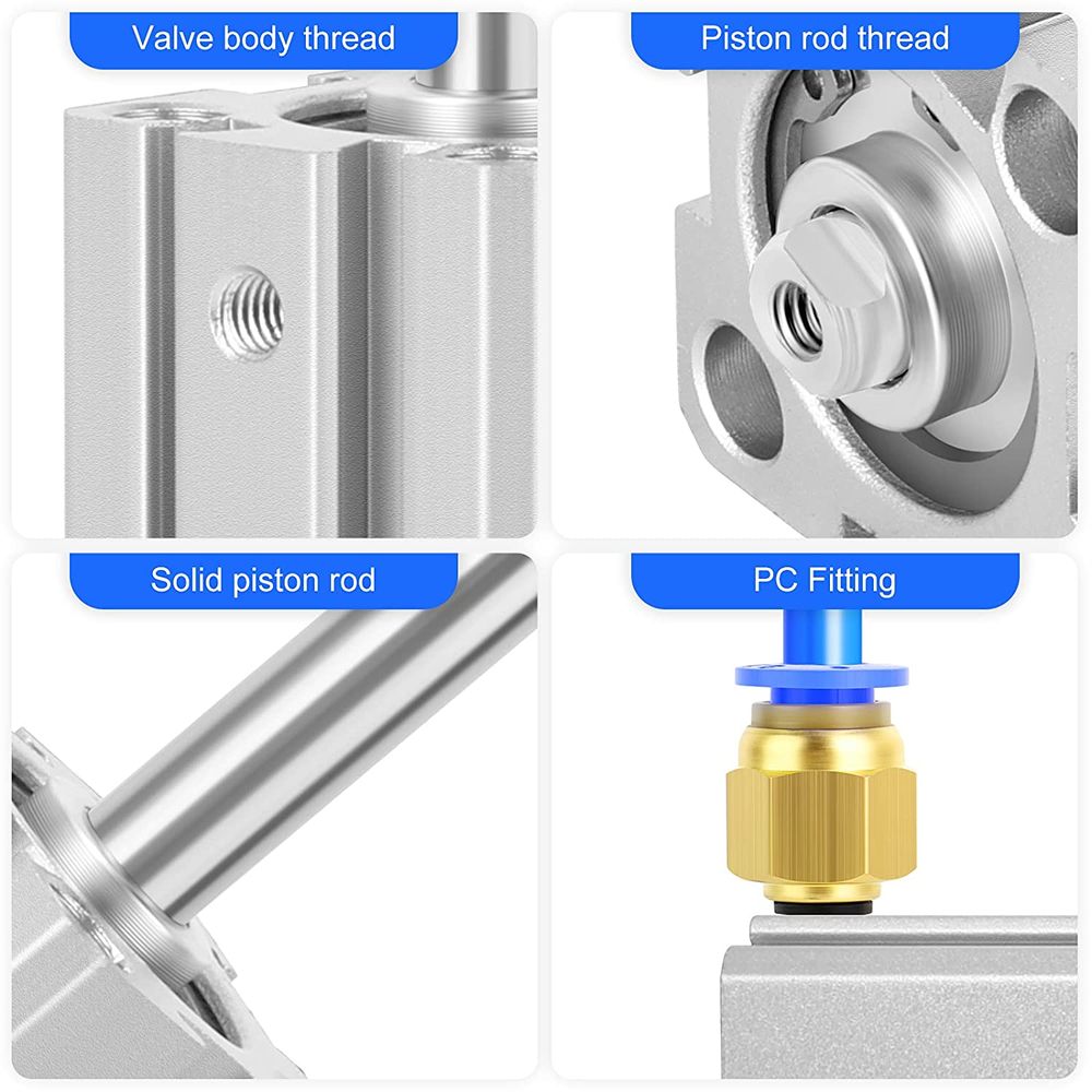 Staffe Di Montaggio Per Cilindro Pneumatico TAILONZ - 2 Pezzi Con Dadi, Per Diametri 20-25 Mm - Foto 2