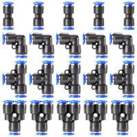 TAILONZ PNEUMATIC 6mm OD Push To Connect Fittings Pneumatic Fittings Kit 10 Spliters 10 Elbows