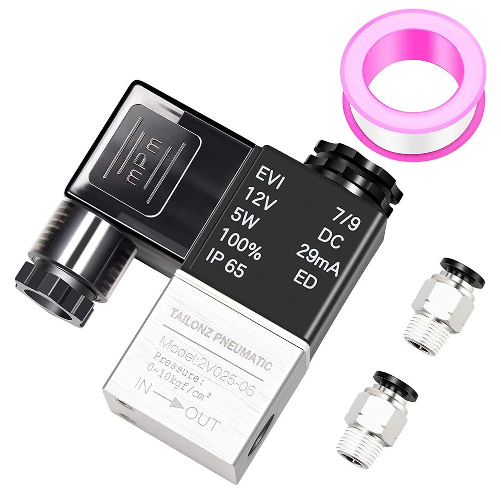 TAILONZ PNEUMATIC Elettrovalvola 5/2 A 2 Posizioni – 110V AC, 1/8” BSP, 4V110-06 – Con Racconti Per Tubo 6mm