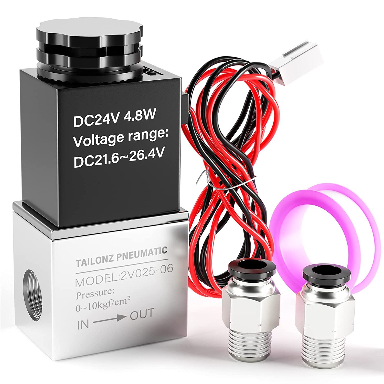 2V025-06 DC12V 24V 220V 110V 空気圧ソレノイドバルブ 2ウェイ