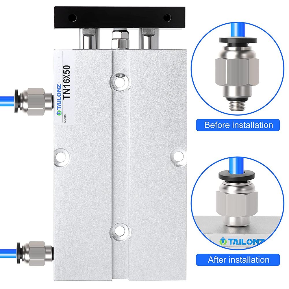 TAILONZ PNEUMATIC Double-Rod Double-Acting Aluminum Pneumatic Air