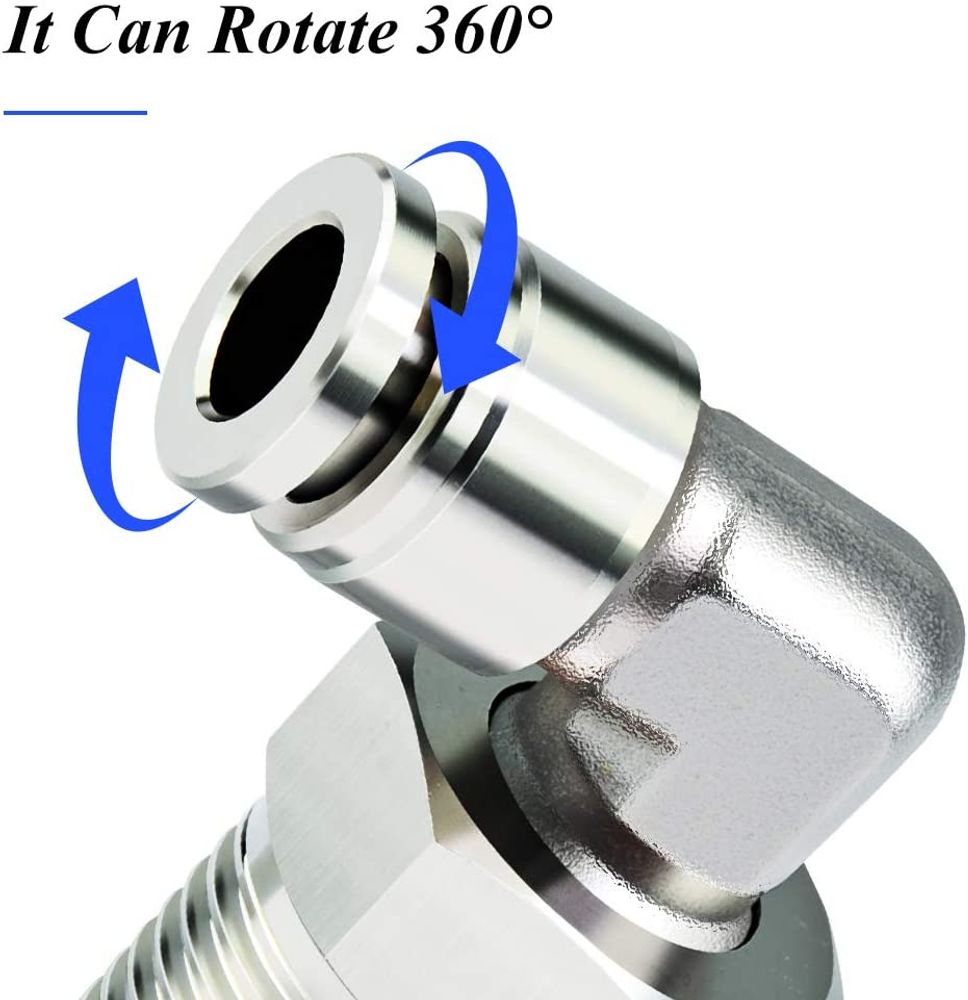 Push To Connector Stainless Steel 316L Union Elbow Pneumatic Air Bulkhead Push In Tube Fitting
