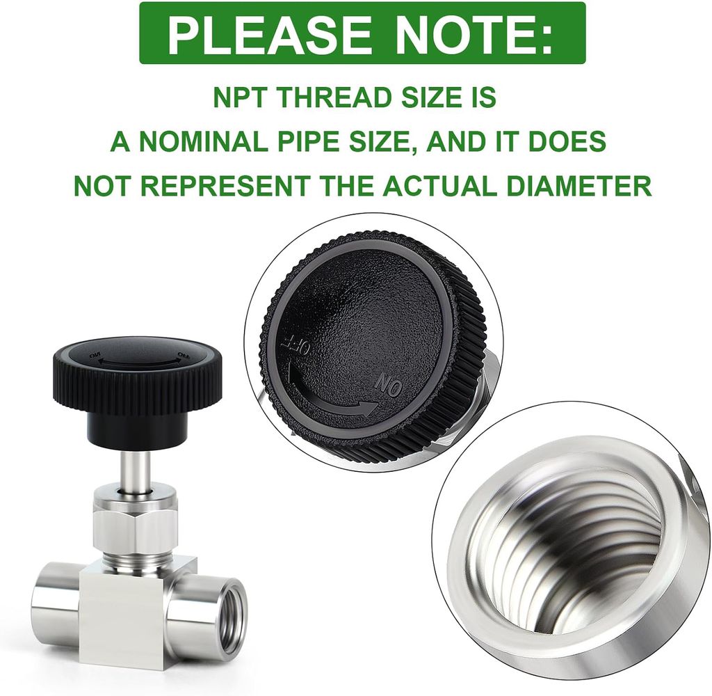 TAISHER 304 Stainless Steel Needle Valve - 1/4" Female NPT, High Pressure For Water/Gas/Oil - View #11