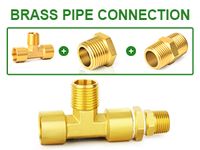 TAISHER 10PCS Brass Reducer Hex Bushing - 1/2" NPT Male To 1/8" NPT Female Threaded Pipe Adapter - View #7