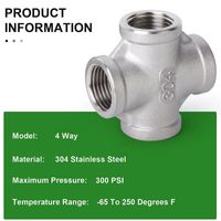 TAISHER 1PCS Forging Of 316L Stainless Steel Tee Pipe