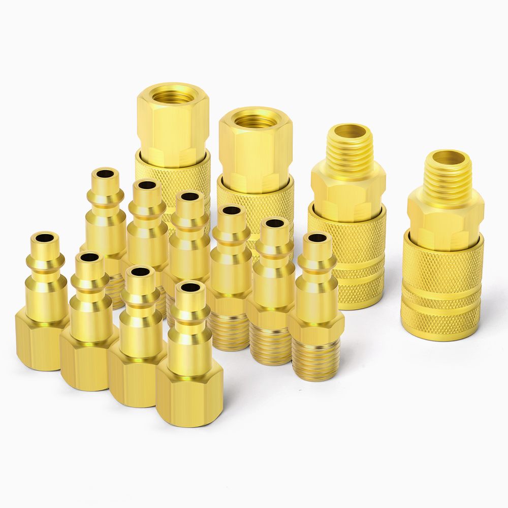 thumbnail image 2 of 20-Pack Solid Brass Air Hose Quick Coupler Set – 1/4 NPT Fittings – ATE AJ 12215 2 of 4