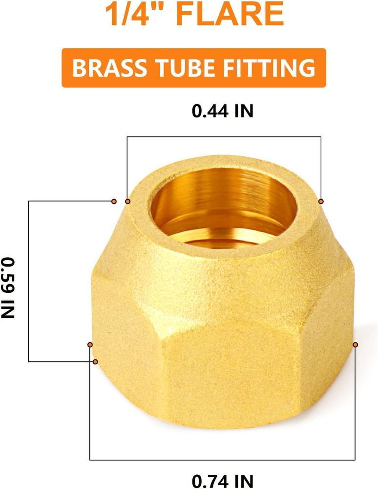 Hooshing 3/8 Tube OD Brass Flare Plug, SAE 45 Degree Flare Tube Fitting Seal Plugs, 2 Pack