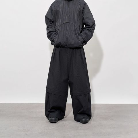 FMACM Two-in-One Detachable Checkered Casual Straight-Leg Pants