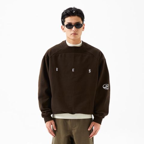 FMACM Bored and Mad 24AW “YES” Currency Symbol Sport Crew Sweatshirt
