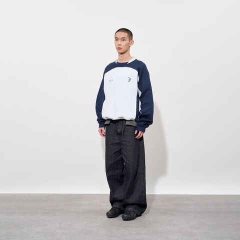 FMACM Thrower Color-Blocked Vintage-Style Crewneck Sweatshirt