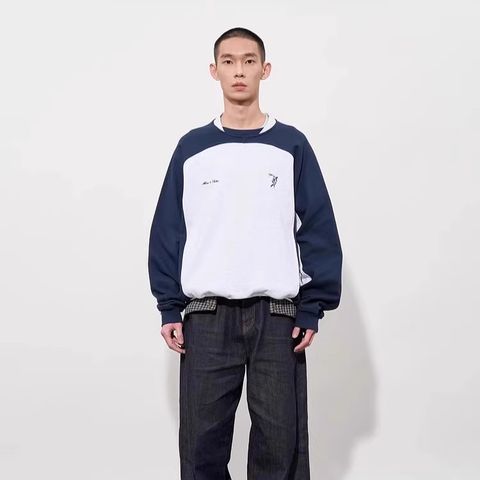 FMACM Thrower Color-Blocked Vintage-Style Crewneck Sweatshirt