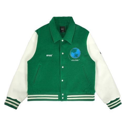 FMACM 10th Anniversary Embroidered Wool-Blend Leather-Patch American-Style Quilted Baseball Jacket