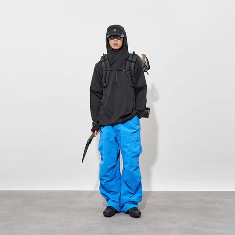 FMACM Interlock Arc-Pattern Hooded Quick-Dry Long-Sleeve T-Shirt