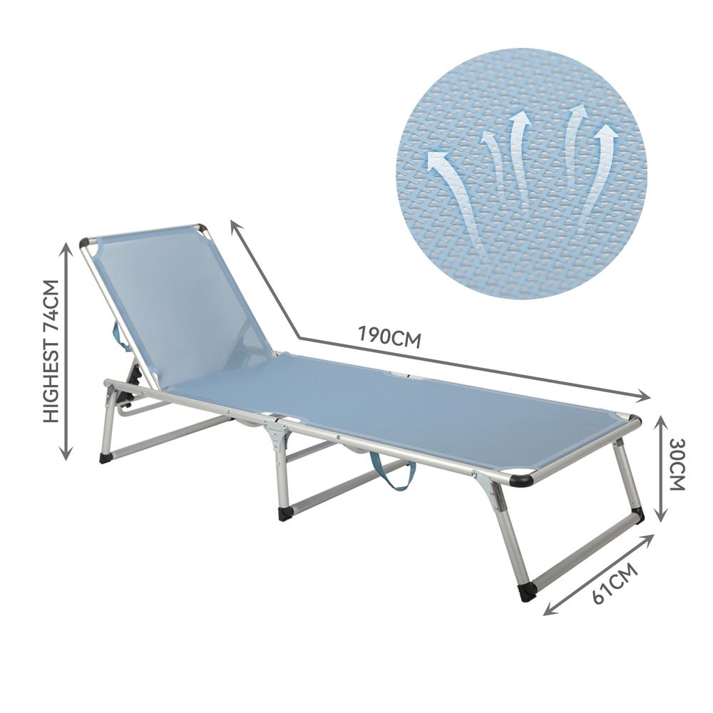 1*1 Textilene Foldable Sun Lounger-Lightweight For Beach