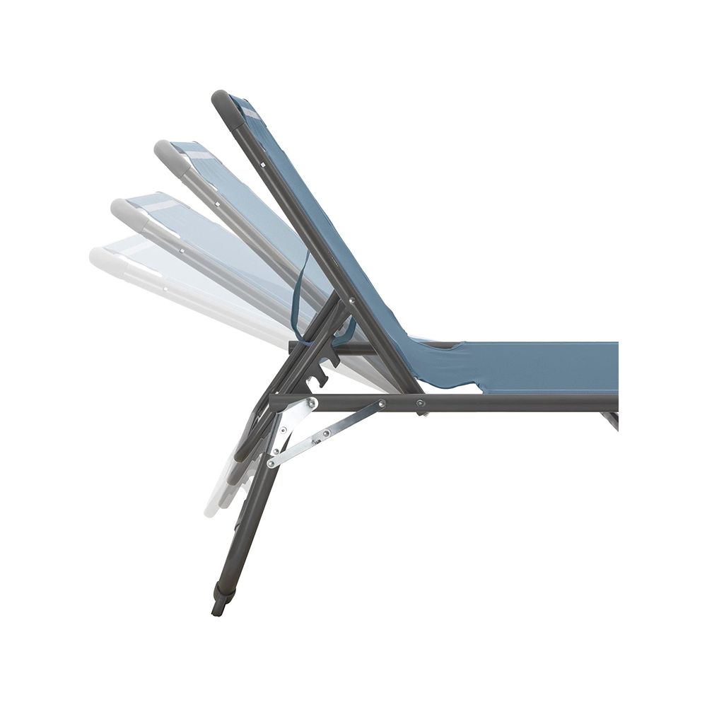 Folding sun lounger chair, 5-Level adjustable backrest