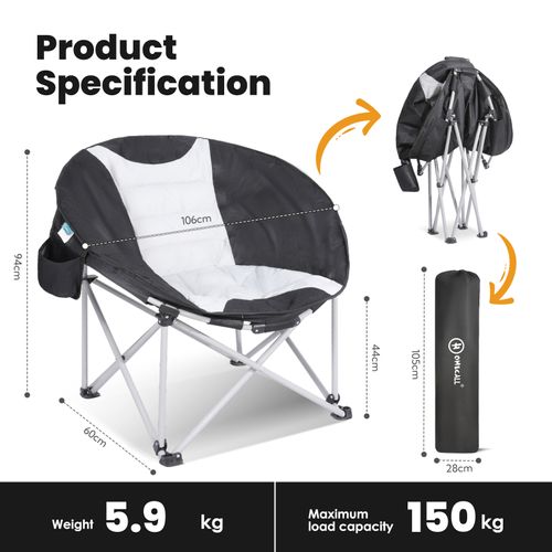 XXL Foldable Camping Garden Outdoor Moon Chair