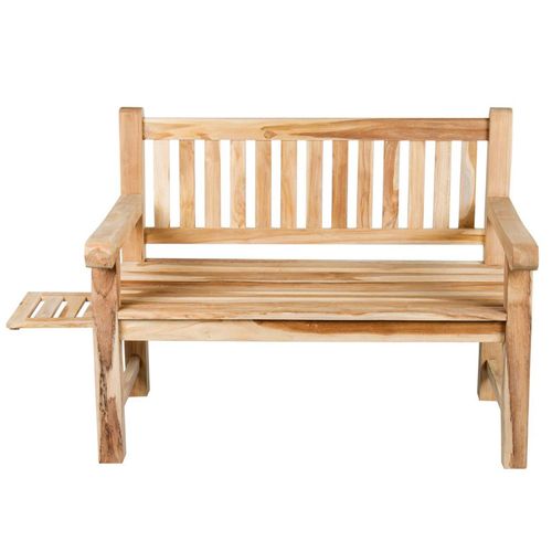 2 Seater Extra-sturdy Teak Garden Bench With Tray