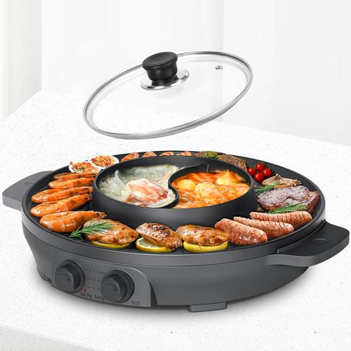 ENFRIFAM 2000W 2-in-1 Electric Hot Pot with Grill