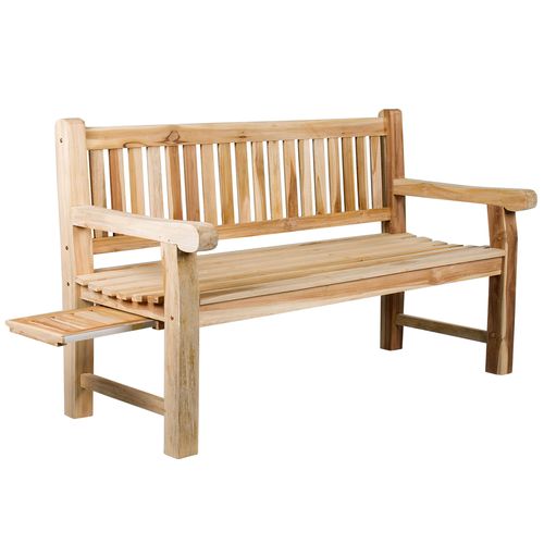 3 Seater Extra-sturdy Teak Garden Bench With Tray