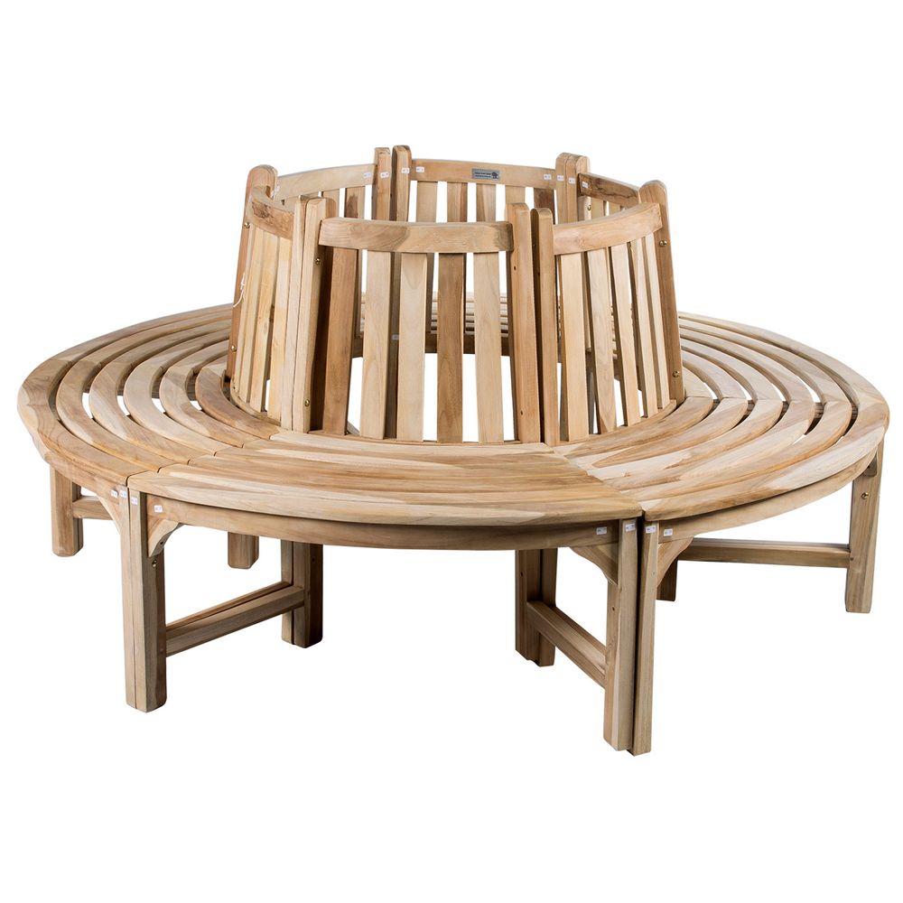 Tree Wooden Bench in Teak with Full Circle Approx. 180cm for Garden