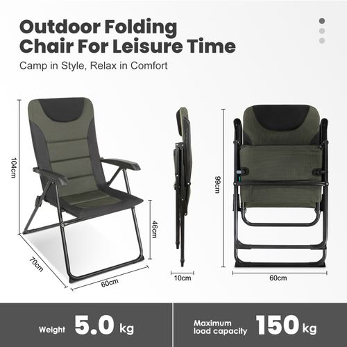HOMECALL 5-Step Backrest Padded Folding Chair