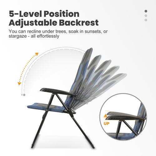 HOMECALL Extra Width and High 5-Step Backrest Padded Folding Chair