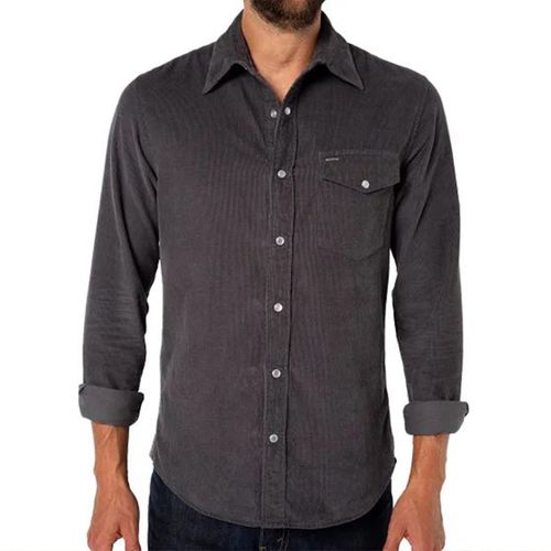 Men's Corduroy Bottom Long Sleeve Shirt