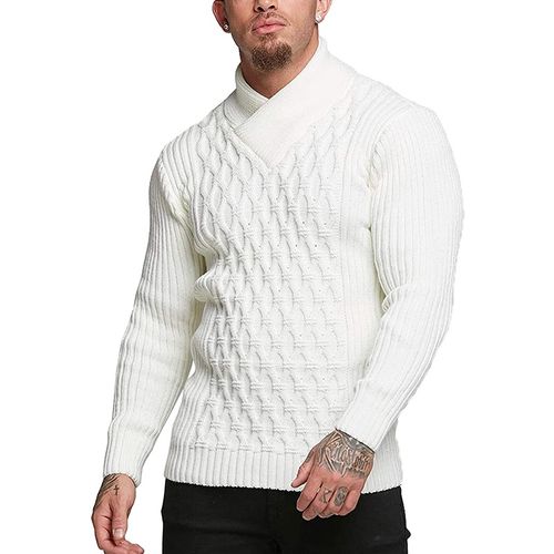 Men's Solid Color Long Sleeved Knitwear