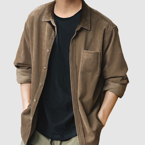 Men's Vintage Casual Corduroy Basic Shirt