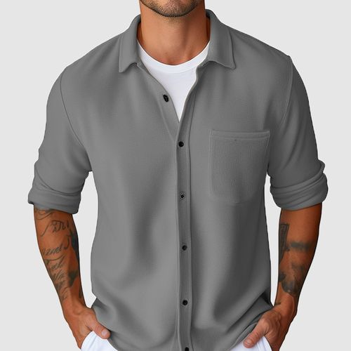 Men's Cotton Casual Long Sleeve Shirt