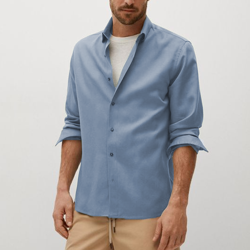 Men's casual cardigan long-sleeve shirt