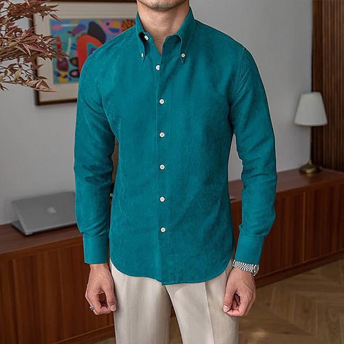 Men's Casual Solid Color Versatile Lined Shirt(NEW)