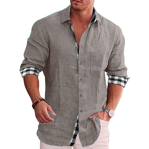 2023 Summer Gentleman Paneled Casual Buttons  Pocket Shirt