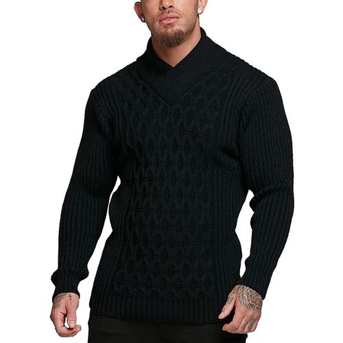 Men's Solid Color Long Sleeved Knitwear