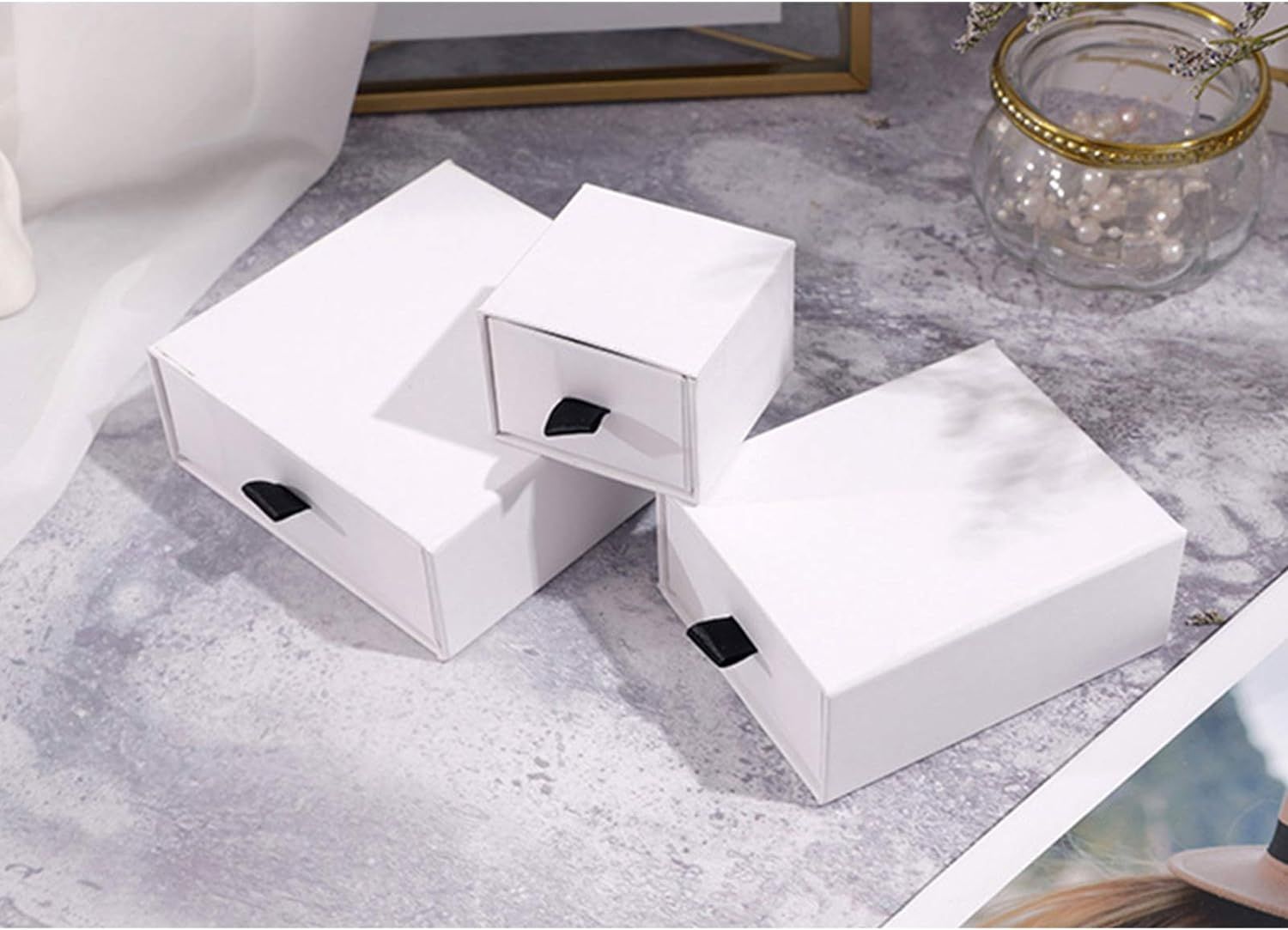 Square White Cardboard Watch Drawer Slide Packaging Box