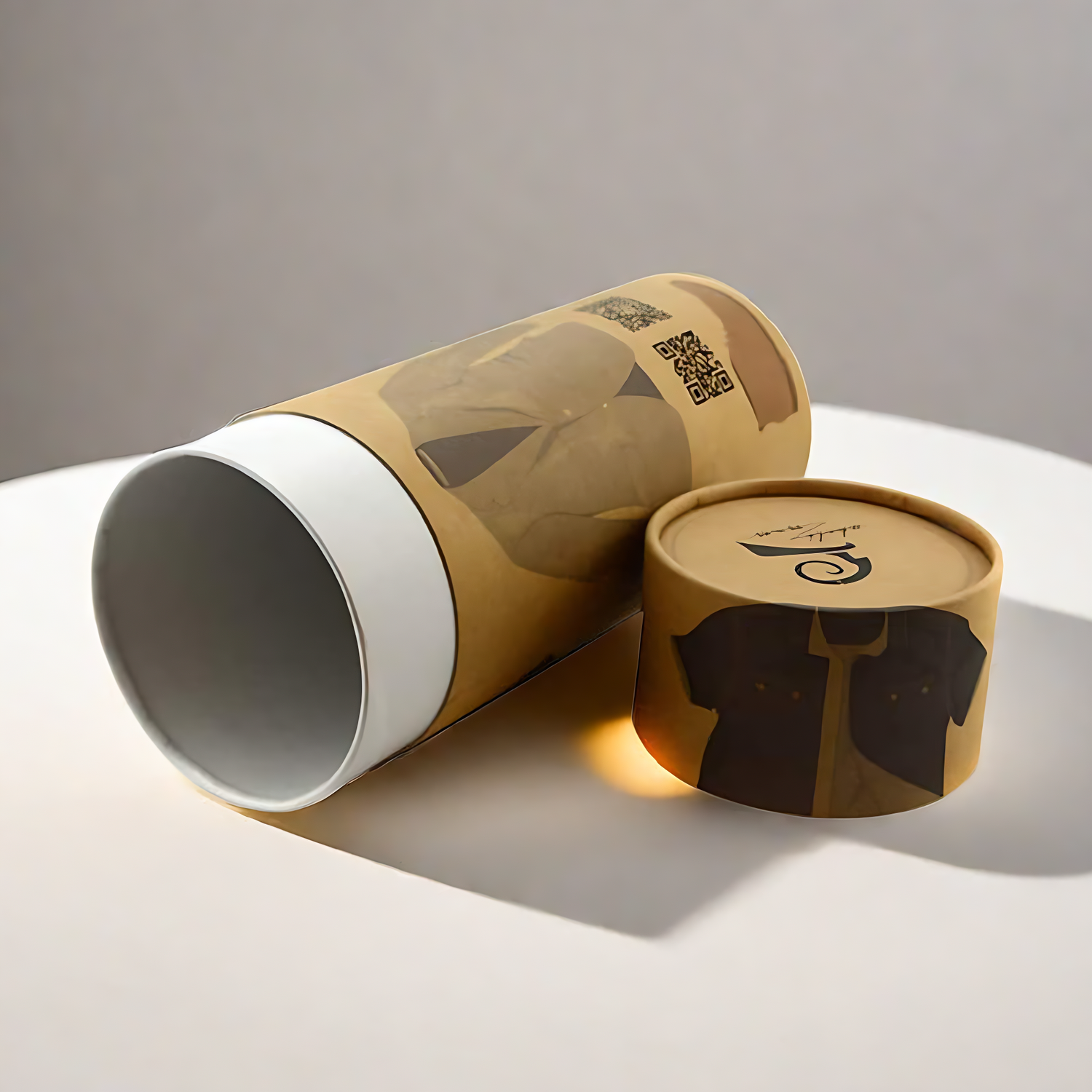 Natural Brown Kraft T-Shirt Tube Packaging Towel Scarf Clothing Gift Kraft Cylinder Paper Box Container