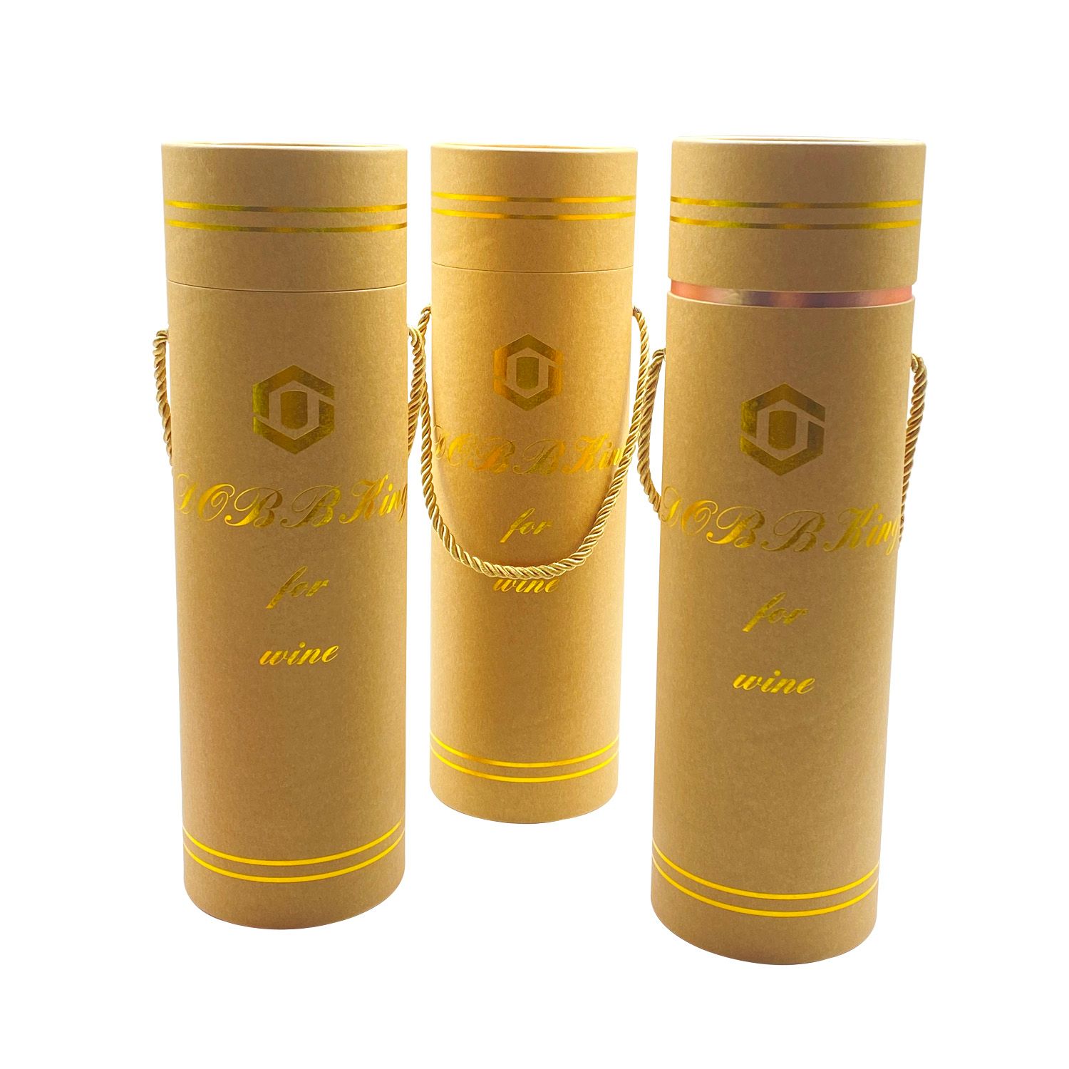 Custom cylinder kraft paper whisky beverage bottle cardboard tube for round wine packaging