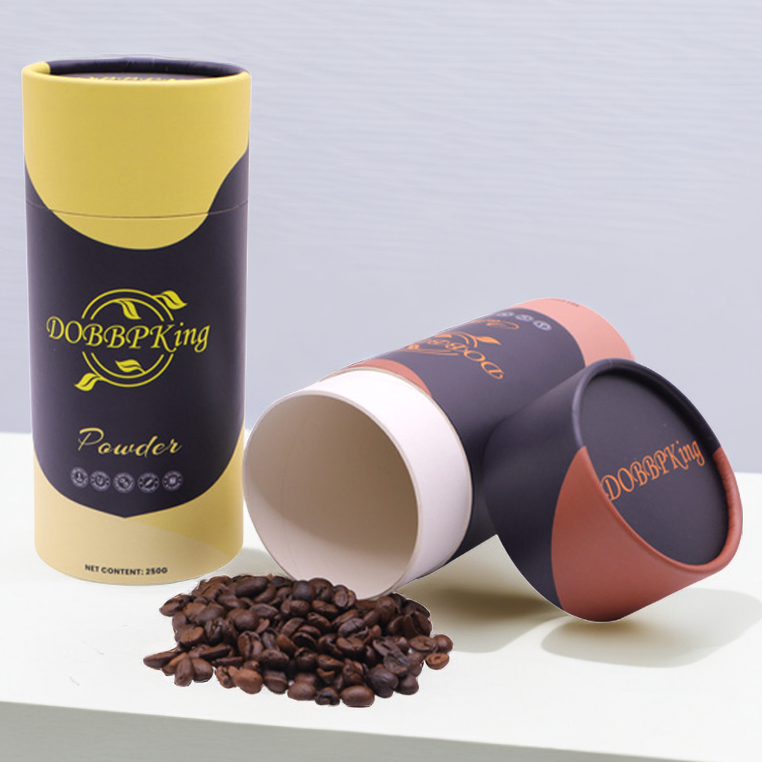 Eco-Conscious Food Grade Paper Composite Cans for Airtight Coffee Bean Packaging
