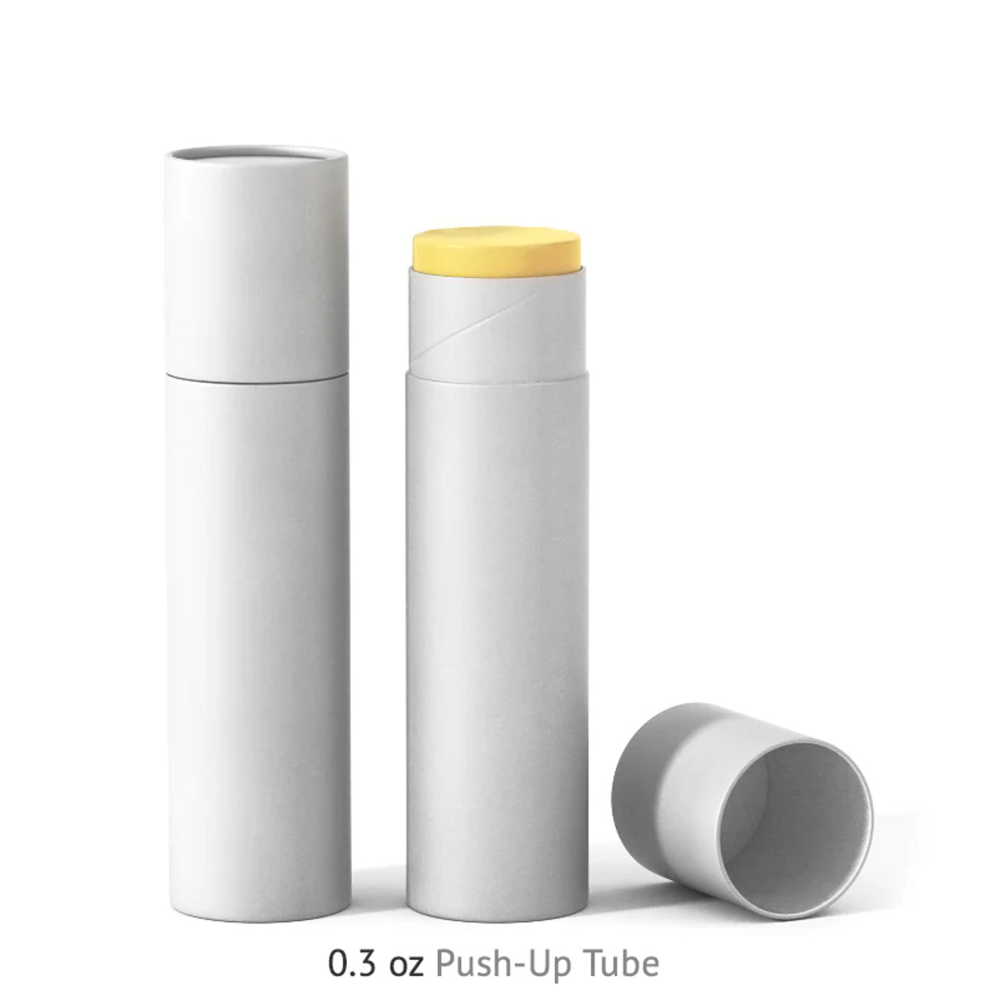 White  Lip Balm Paper Tubes in Push Up Design