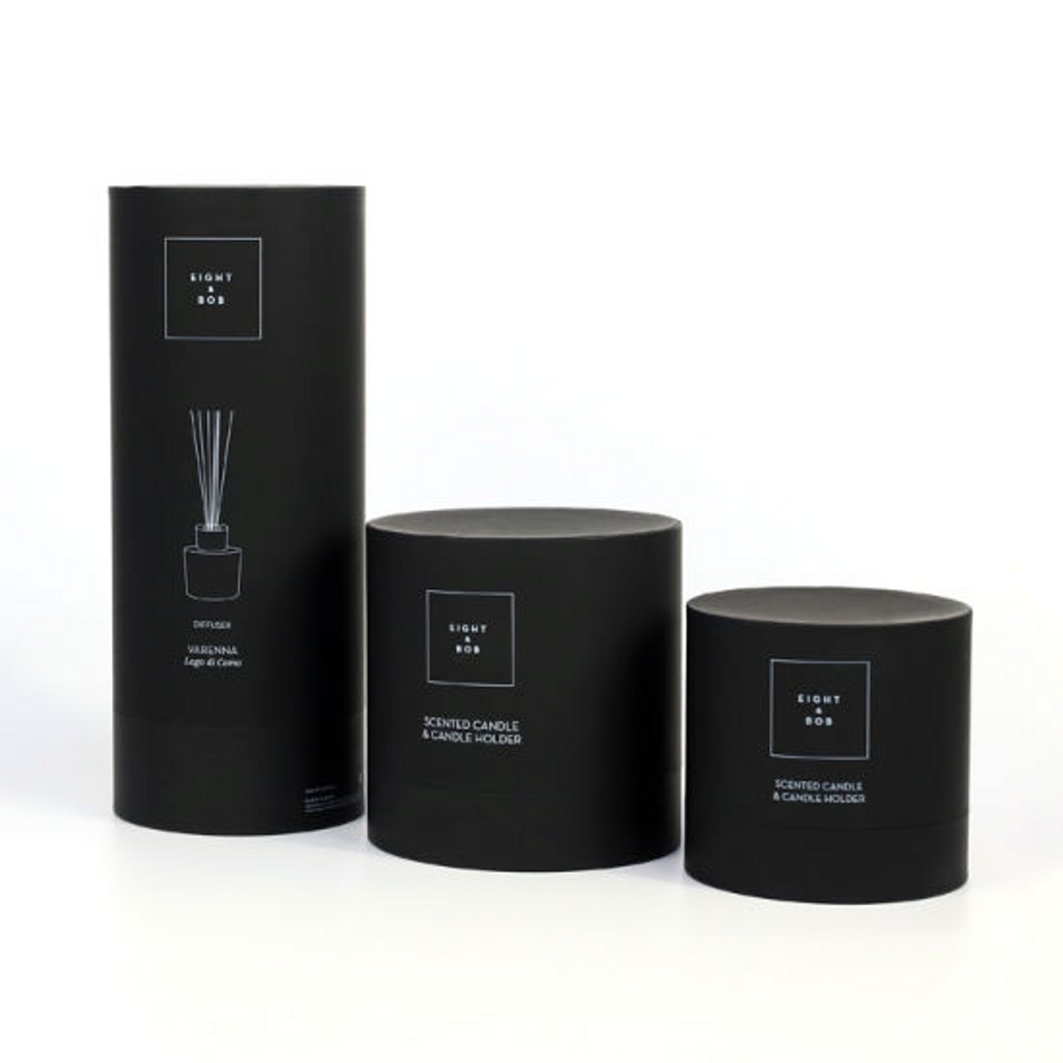 Black Kraft Round Empty Reed Diffuser Glass Bottle Paper Packaging Tube