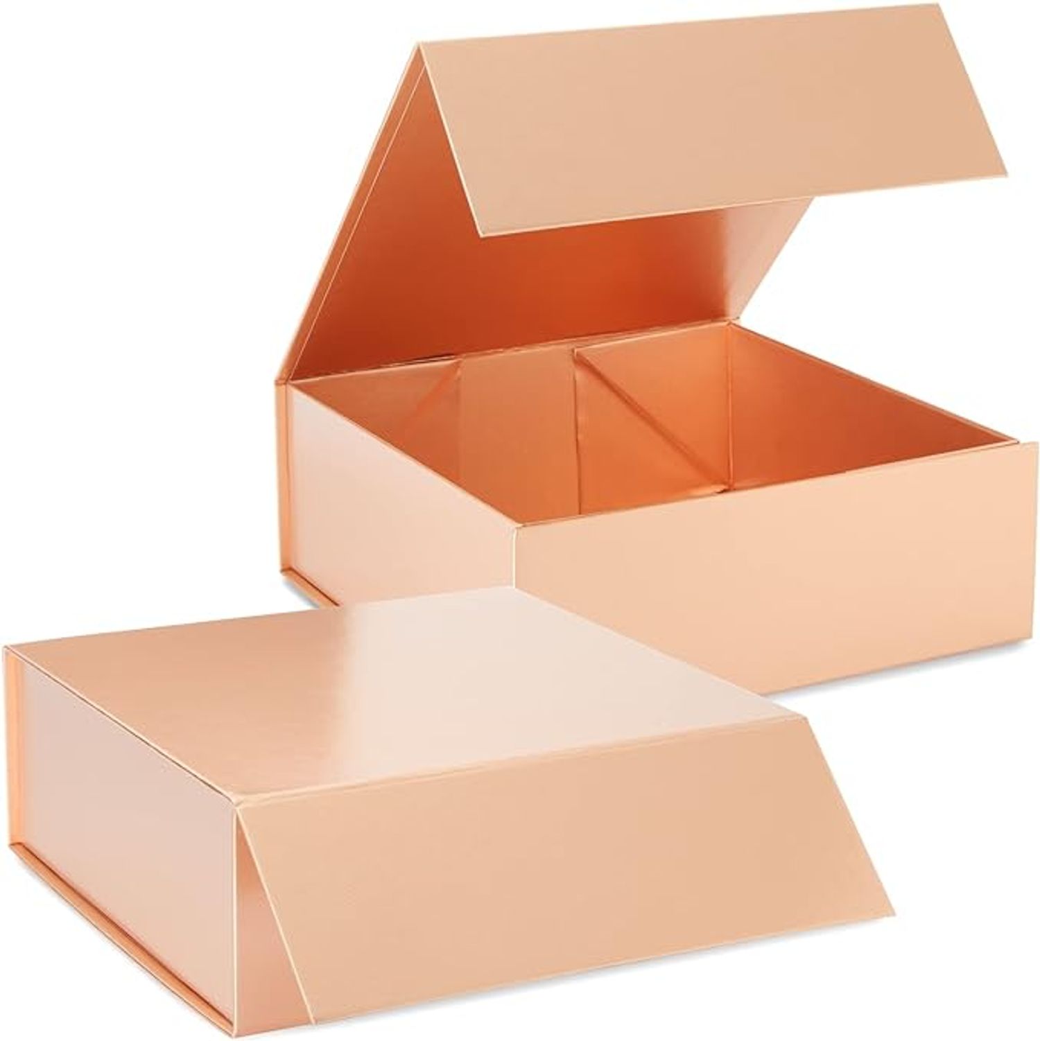 Orange Collapsible Flip Gift Wedding Cardboard Box With Magnetic Closure