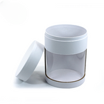 White Cardnoard Wrapping Paper Storage Cylinder Box With Pvc Windows