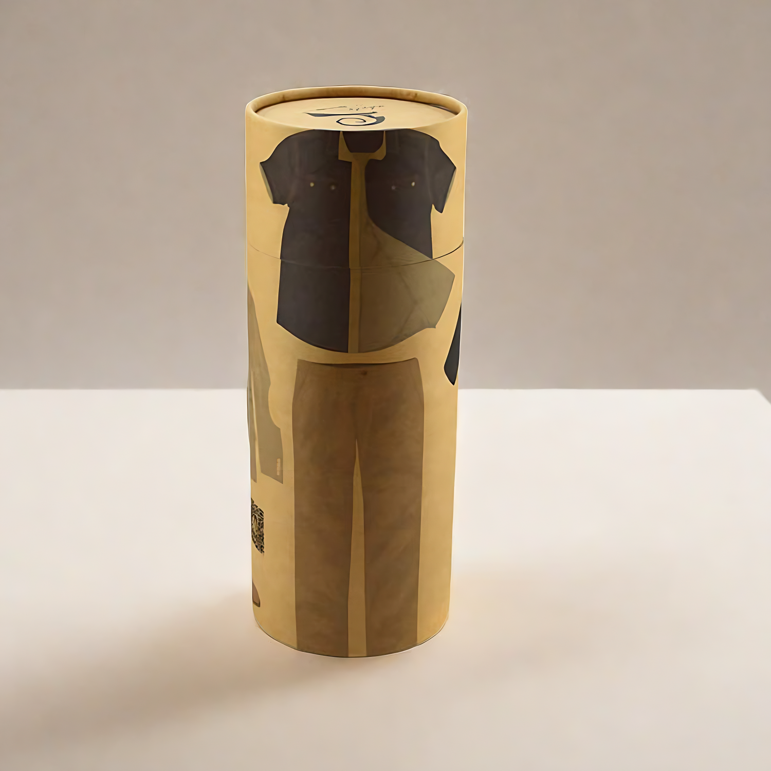 Natural Brown Kraft T-Shirt Tube Packaging Towel Scarf Clothing Gift Kraft Cylinder Paper Box Container