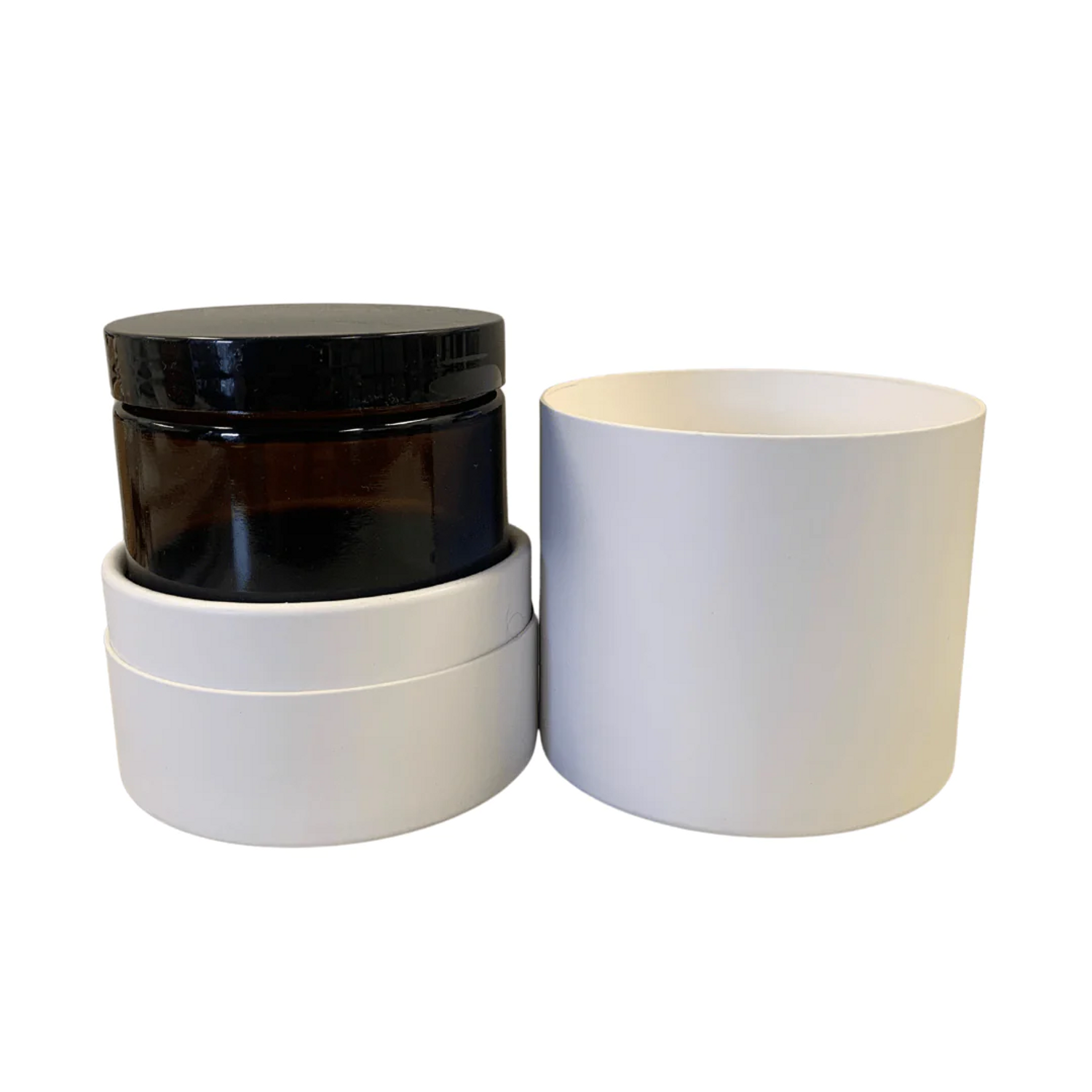 Eco friendly white paper hard packaging candle jar gift cylinder box 